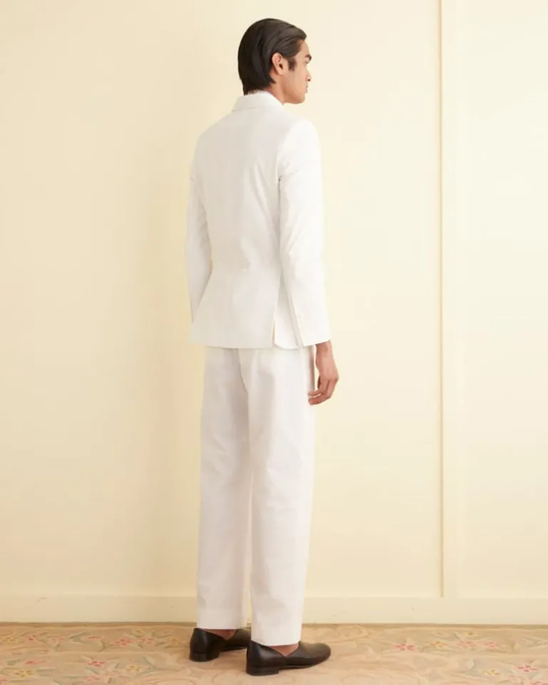 Men BODE Seersucker Double-Breasted Suit Jacket