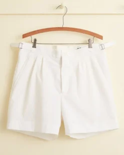 Men BODE Seersucker Double-Button Pleated Shorts