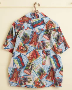 Men BODE Seersucker Postcard Short Sleeve Shirt
