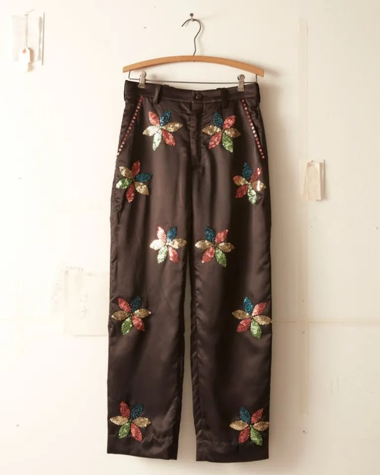 Men BODE Sequined Pinwheel Trousers