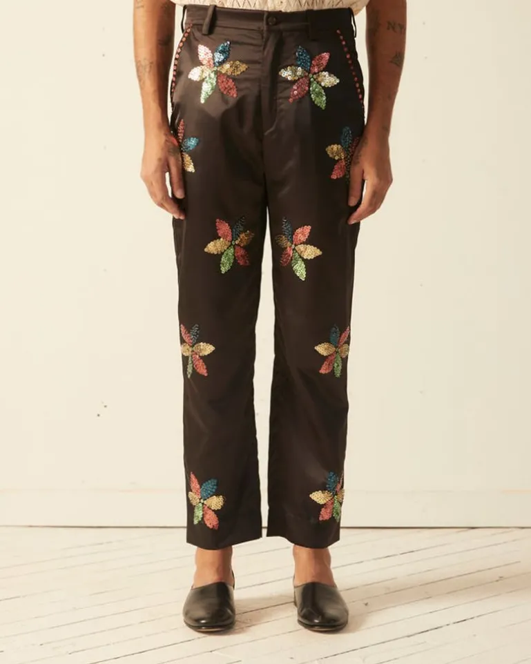 Men BODE Sequined Pinwheel Trousers