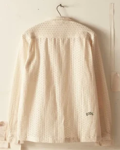Men BODE Sheer Brick Lace Long Sleeve Shirt