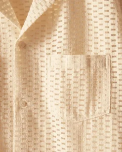 Men BODE Sheer Brick Lace Short Sleeve Shirt