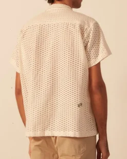 Men BODE Sheer Brick Lace Short Sleeve Shirt