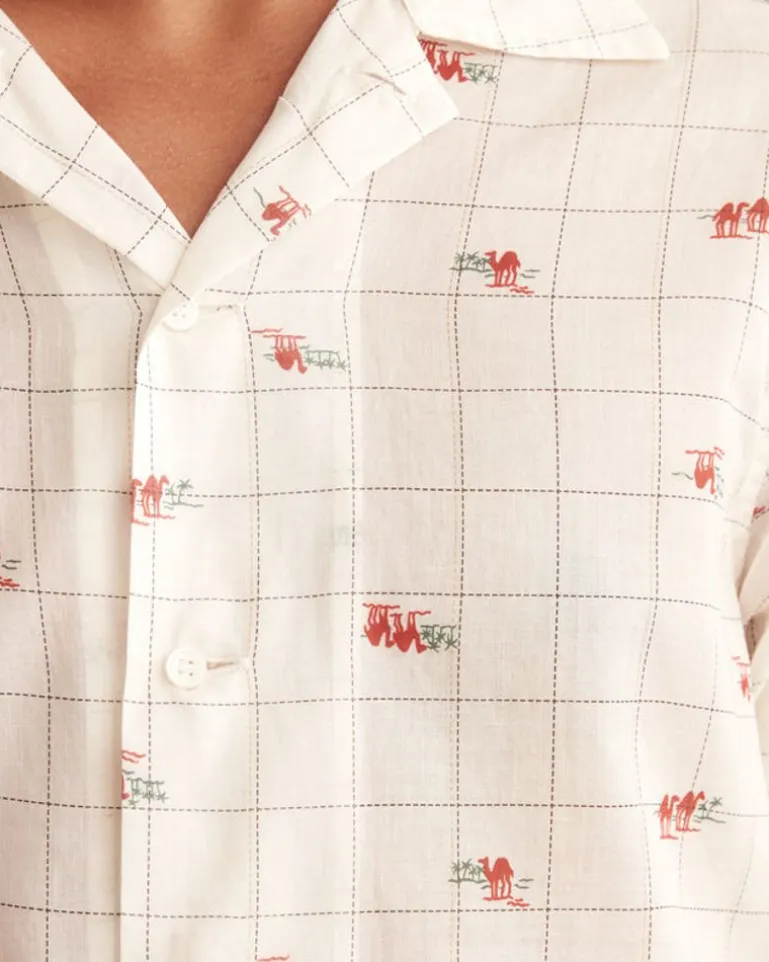 Men BODE Sheer Camel Long Sleeve Shirt
