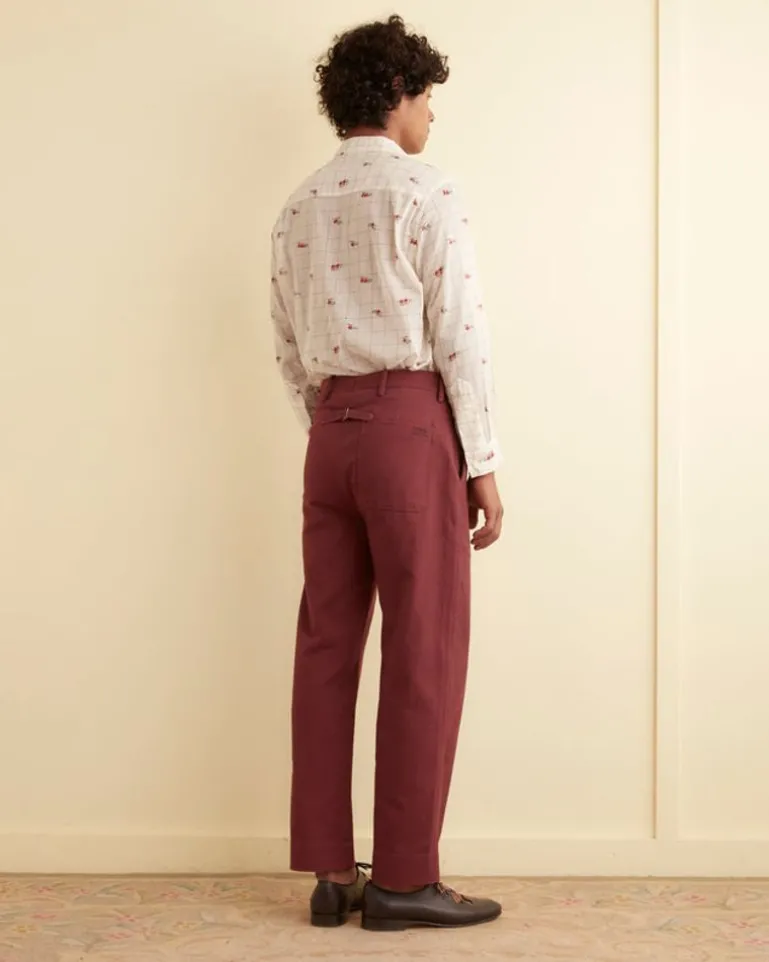 Men BODE Sheer Camel Long Sleeve Shirt
