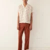 Men BODE Sheer Camel Short Sleeve Shirt