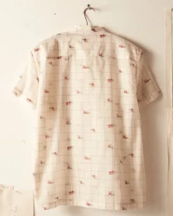 Men BODE Sheer Camel Short Sleeve Shirt