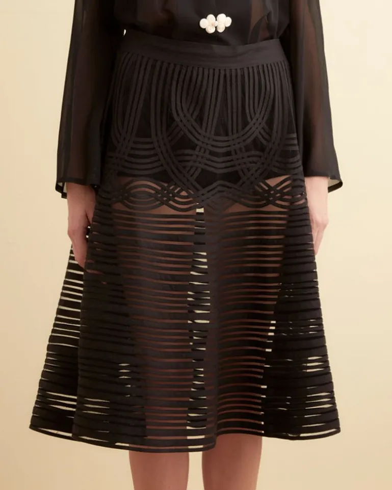 Women BODE Sheer Trellis Skirt