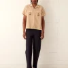 Men BODE Ship Applique Short Sleeve Shirt