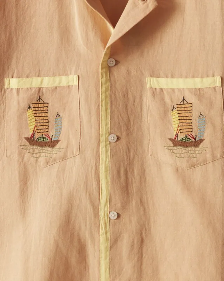 Men BODE Ship Applique Short Sleeve Shirt