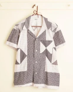Men BODE Silver Brunia Short Sleeve Shirt - M