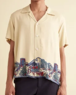 Men BODE Ski Lift Short Sleeve Shirt