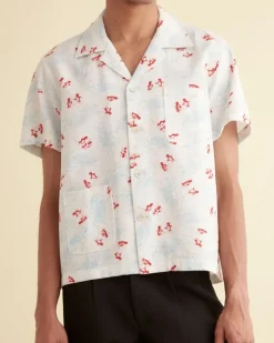 Men BODE Skiing Penguins Short Sleeve Shirt