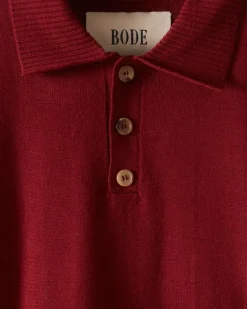 Men BODE Solid Cycling Polo - Maroon