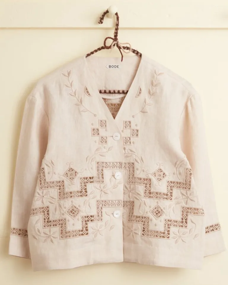 Women BODE Step Cutwork Overshirt