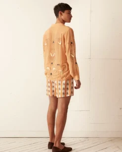 Men BODE Striped Fruit Bowl Shorts