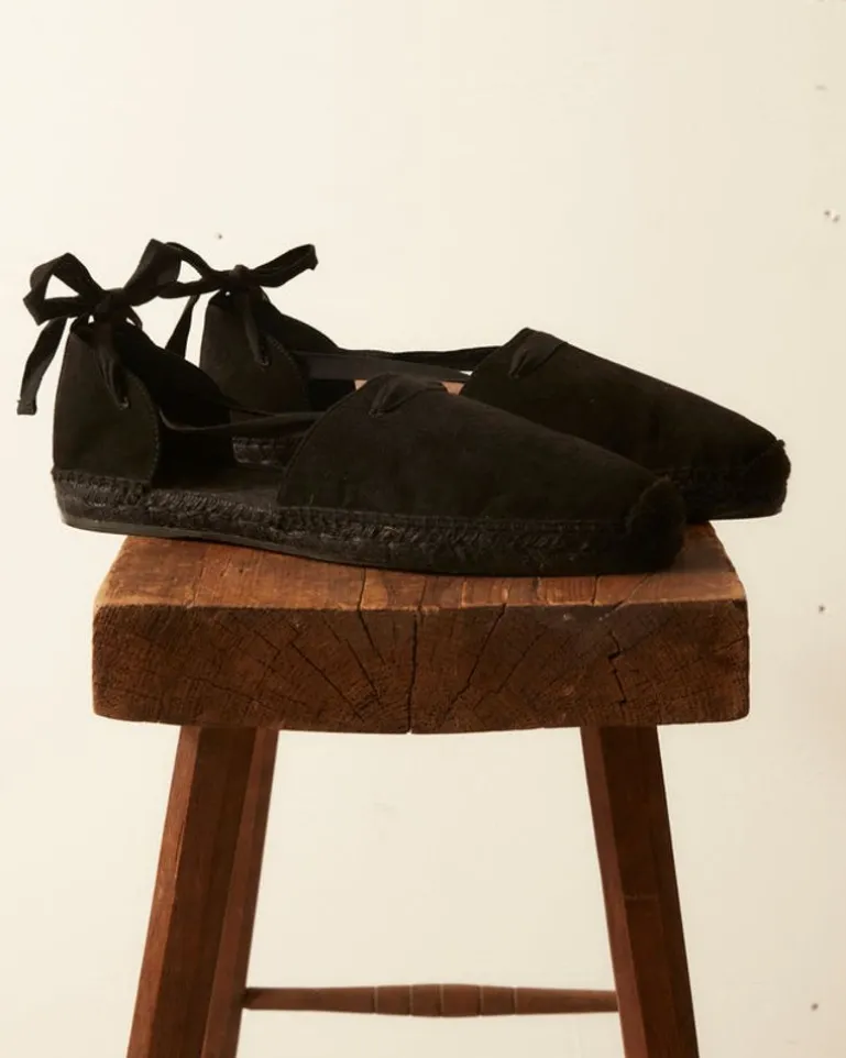 Men BODE Suede Lace-Up Espadrille - Black