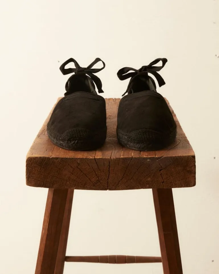 Men BODE Suede Lace-Up Espadrille - Black