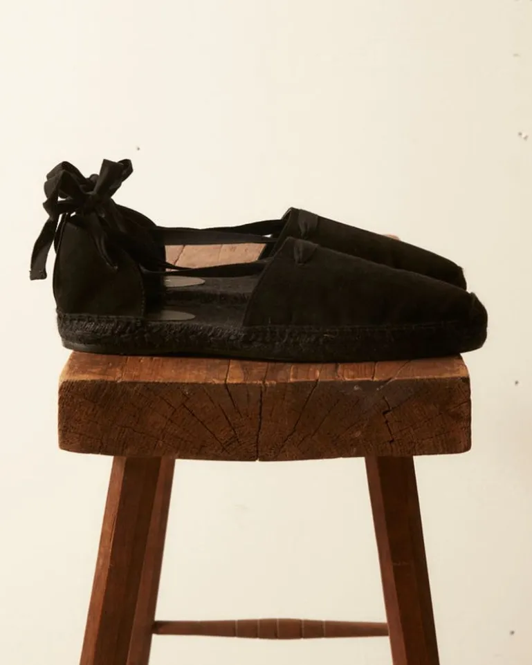 Men BODE Suede Lace-Up Espadrille - Black
