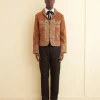 Men BODE Suede Shawl Couching Jacket