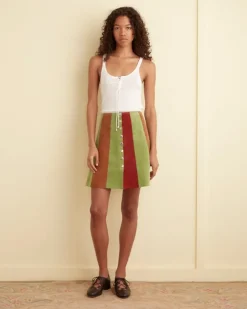 Women BODE Suede Snap Skirt