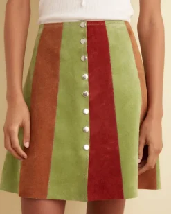 Women BODE Suede Snap Skirt