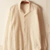 Men BODE Tile Lace Long Sleeve Shirt - Ecru