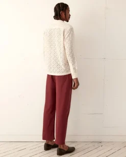 Men BODE Tile Lace Long Sleeve Shirt - Ecru