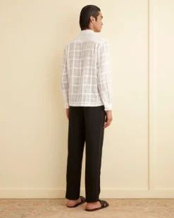Men BODE Tonal Plaid Long Sleeve Shirt