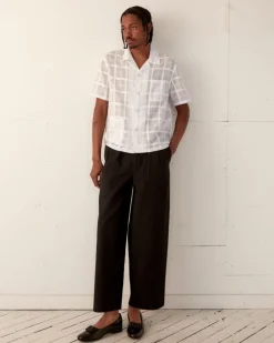 Men BODE Tonal Plaid Short Sleeve Shirt