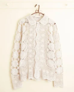 Men BODE Toothed Floral Long Sleeve Shirt - Xs