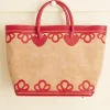 Women BODE Trefoil Tote - Tan/Red