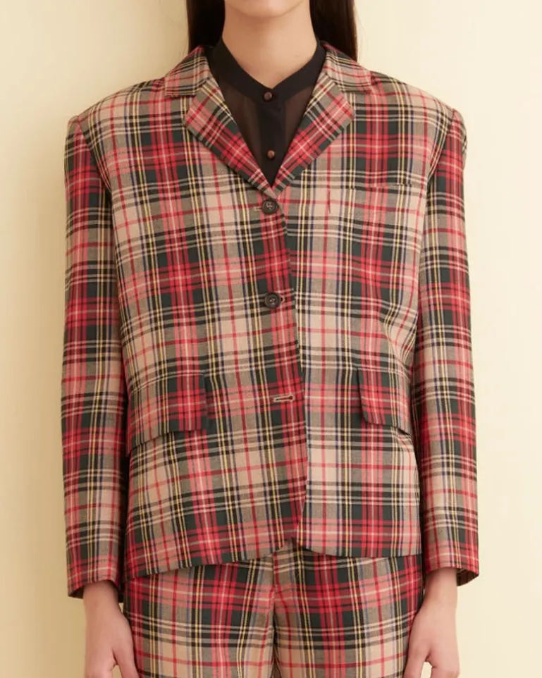 Women BODE Truro Plaid Suit Jacket
