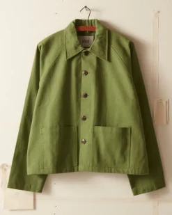 Men BODE Twill Cropped Car Jacket - Ivy
