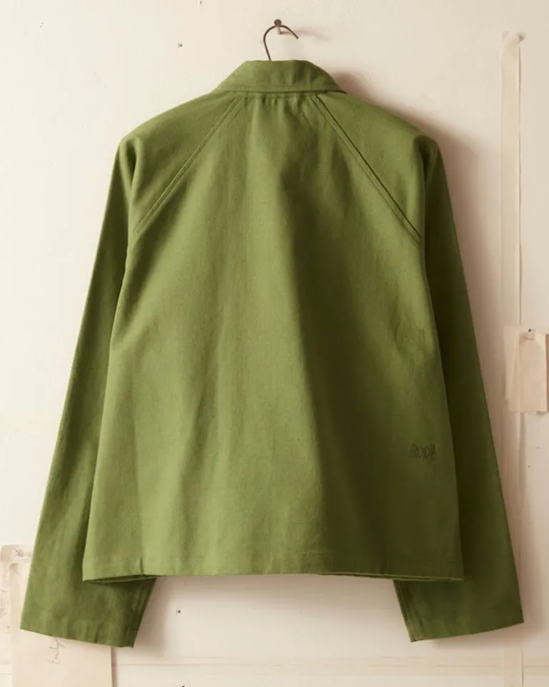Men BODE Twill Cropped Car Jacket - Ivy