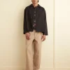 Men BODE Twill Front Tab Jacket - Black