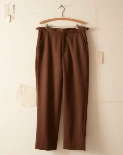 Men BODE Twill Side Buckle Trousers - Brown