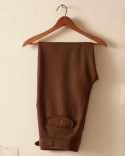Men BODE Twill Side Buckle Trousers - Brown