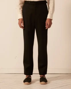 Men BODE Twill Side Buckle Trousers - Black