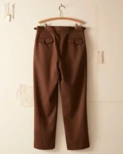 Men BODE Twill Side Buckle Trousers - Brown