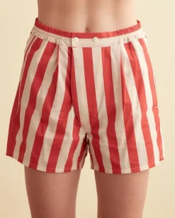 Women BODE Valance Stripe Boxer Shorts