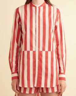 Women BODE Valance Stripe Long Sleeve Shirt