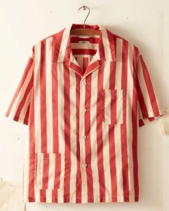 Men BODE Valance Stripe Short Sleeve Shirt