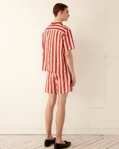 Men BODE Valance Stripe Short Sleeve Shirt