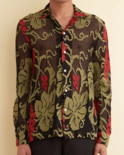Men BODE Vineyard Mesh Long Sleeve Shirt