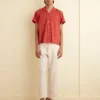 Men BODE Voile Double Pocket Short Sleeve Shirt - Merlot