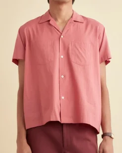 Men BODE Voile Double-Pocket Short Sleeve Shirt - Pink