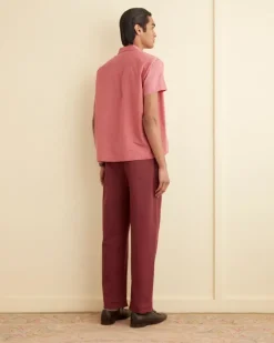Men BODE Voile Double-Pocket Short Sleeve Shirt - Pink