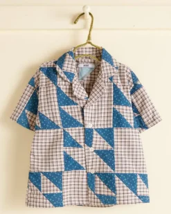 BODE Wandering Lover Quilt Kid'S Shirt - Blue